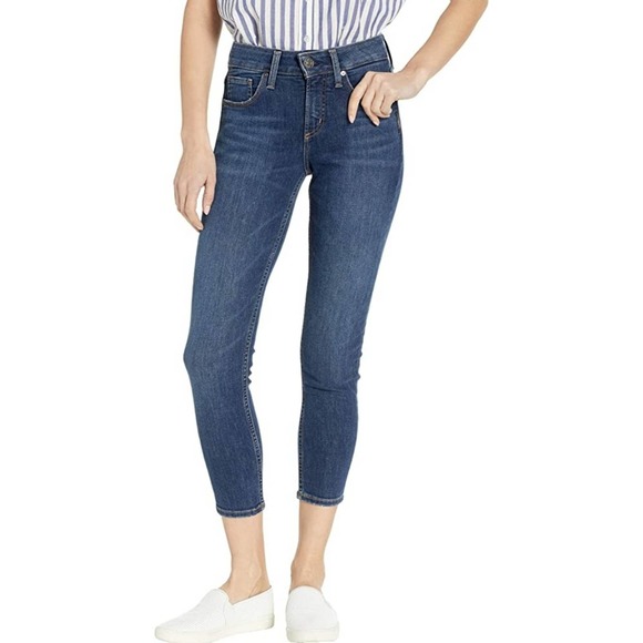 Silver Jeans Avery Skinny Crop 32W X 25L Dark Sandblast - Picture 5 of 11